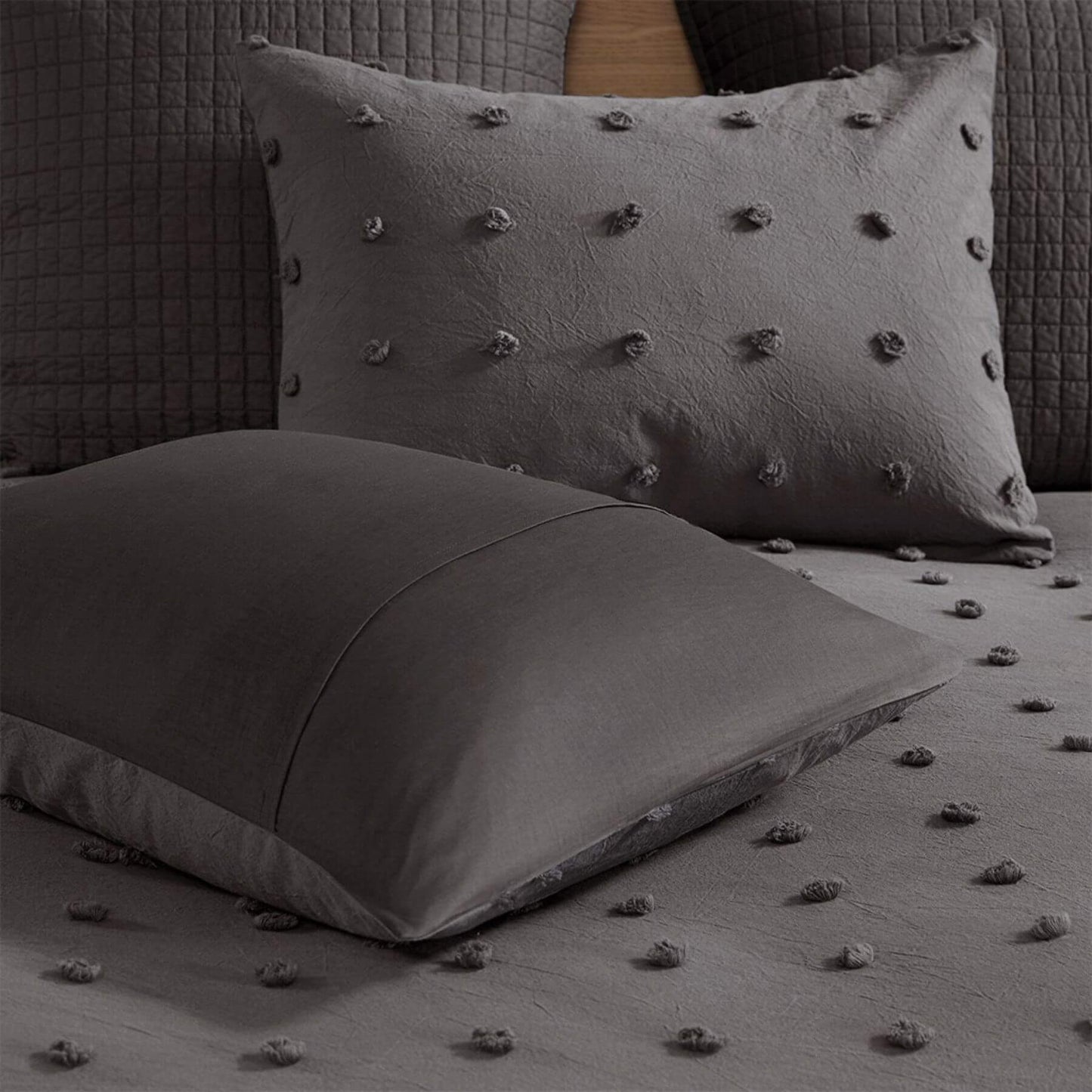 Brooklyn Cotton Jacquard Shams Charcoal