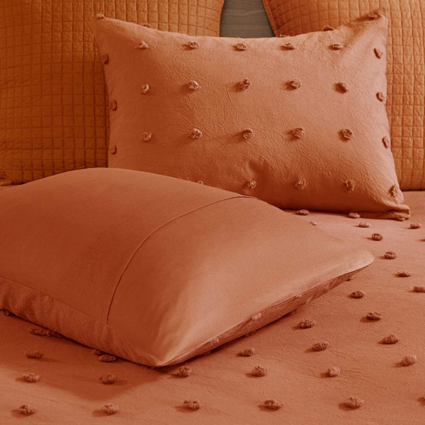 Brooklyn Cotton Jacquard Shams Rust