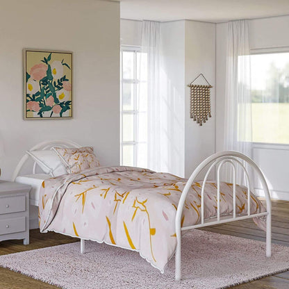 Busy Kids Brooklyn Metal Twin Bed White
