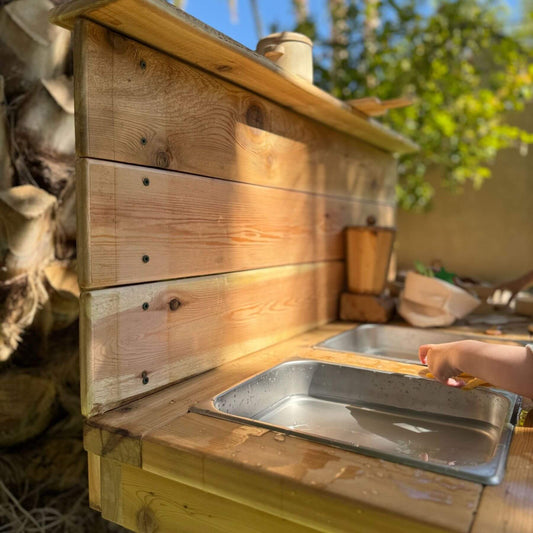 Bunny Hopkins Mud Kitchen on a sunny day