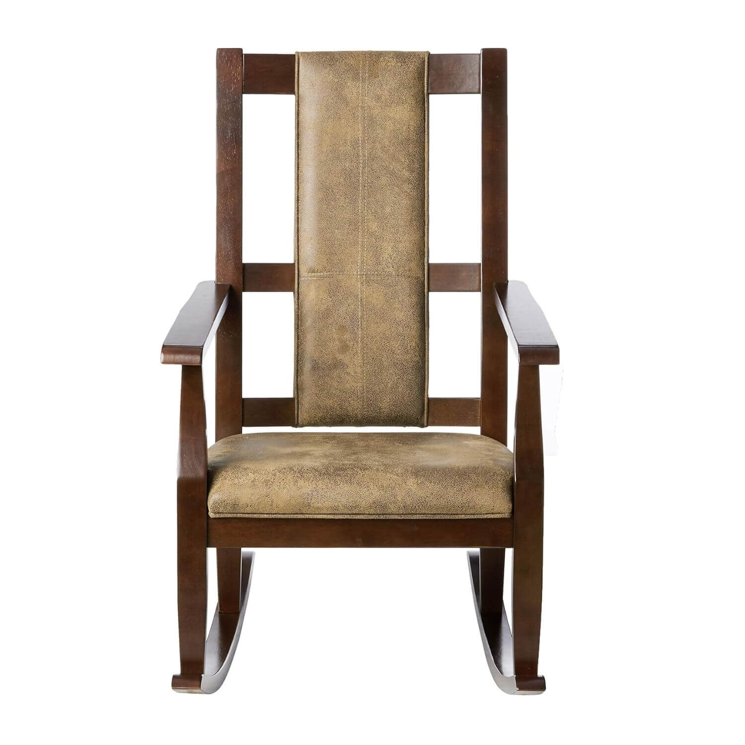 ACME Butsea Fabric Upholstered Rocking Chair | Brown & Espresso