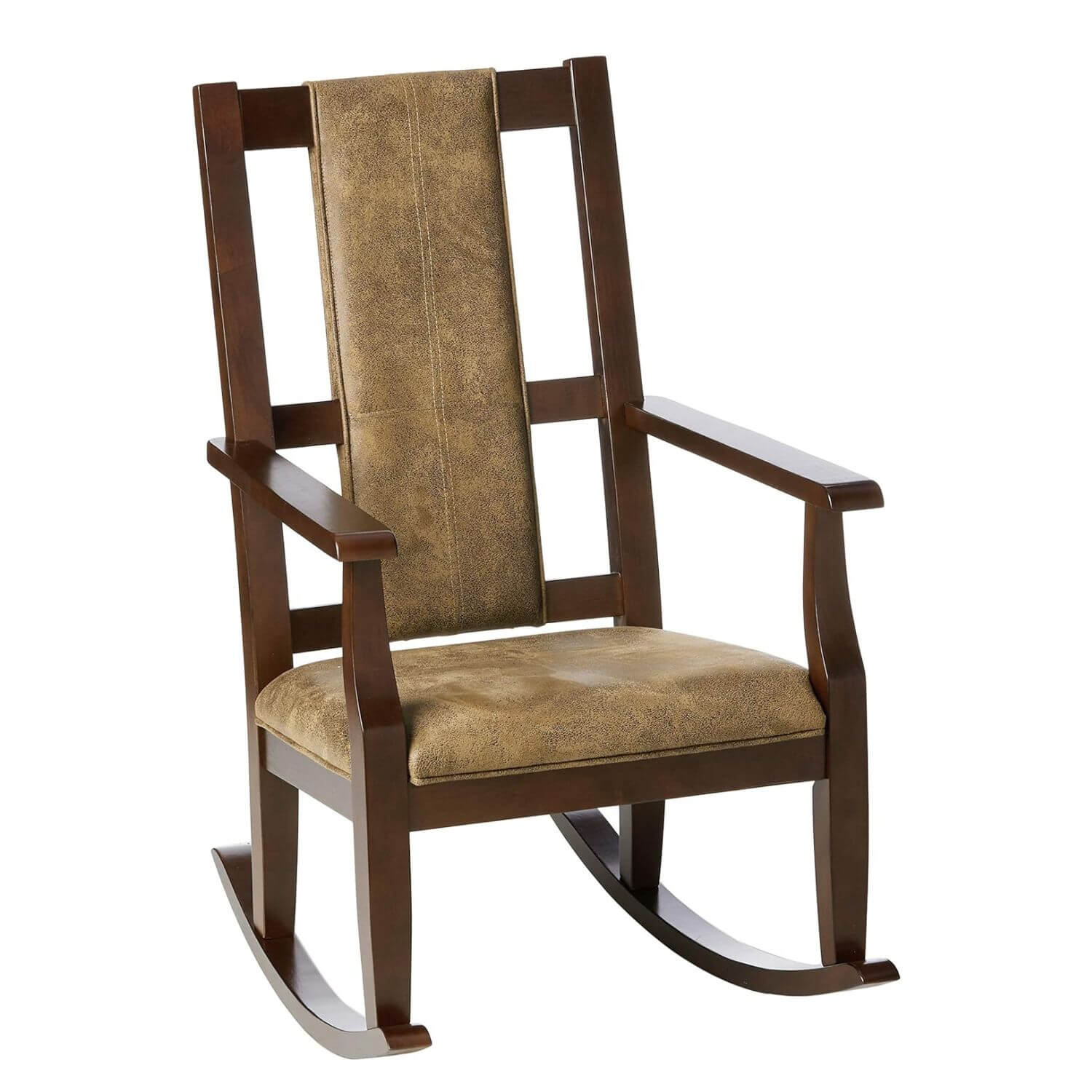 ACME Butsea Fabric Upholstered Rocking Chair | Brown & Espresso