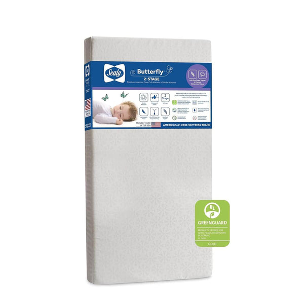 Sealy Butterfly 2-Stage Cotton Crib and Toddler Mattress