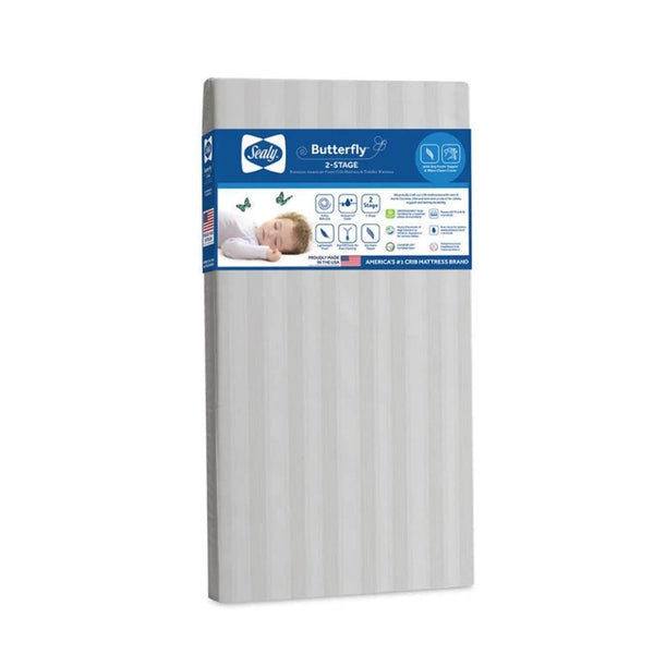 Sealy Butterfly 2-Stage Crib and Toddler Mattress