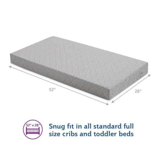 Sealy Butterfly Waterproof Crib & Toddler Mattress Avalon Gray & White - Dimensions