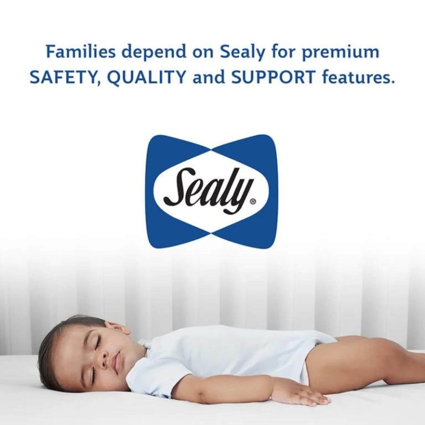 Sealy Butterfly Waterproof Crib & Toddler Mattress White Stripe - Detail