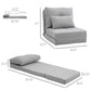 HOMCOM Convertible Flip Chair | Folding Couch Bed | Light Gray