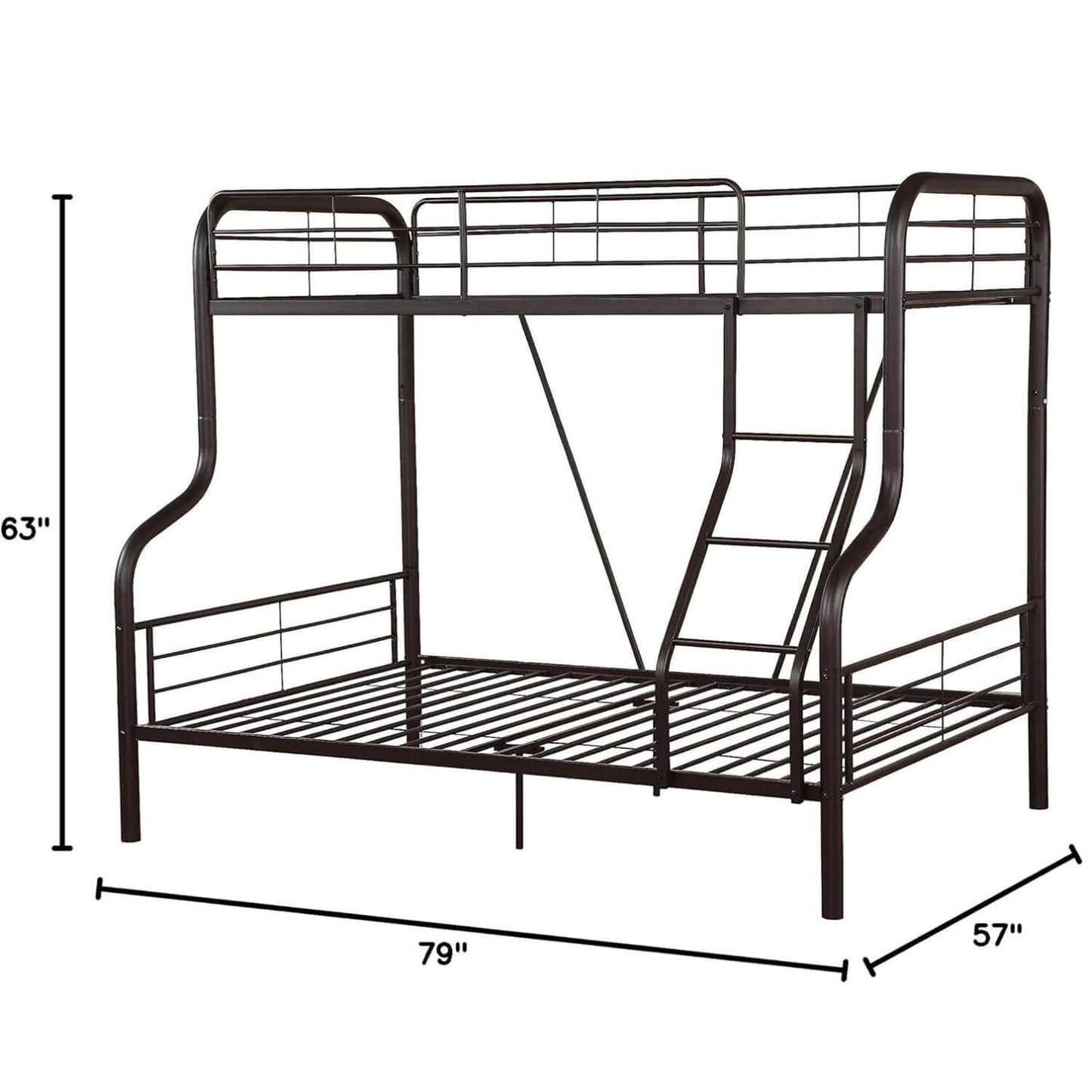 ACME Cairo Metal Frame Twin/Full Bunk Bed | Sandy Black