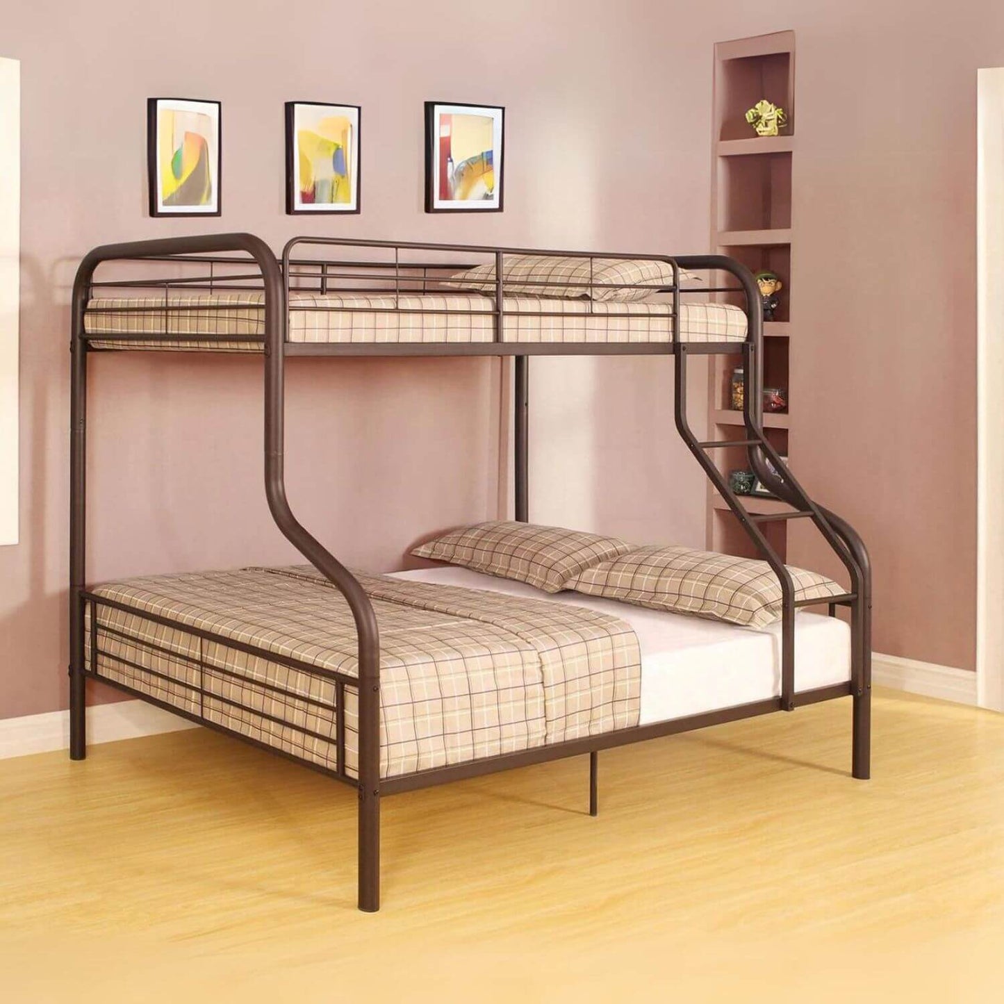 ACME Cairo Metal Frame Twin/Full Bunk Bed | Sandy Black