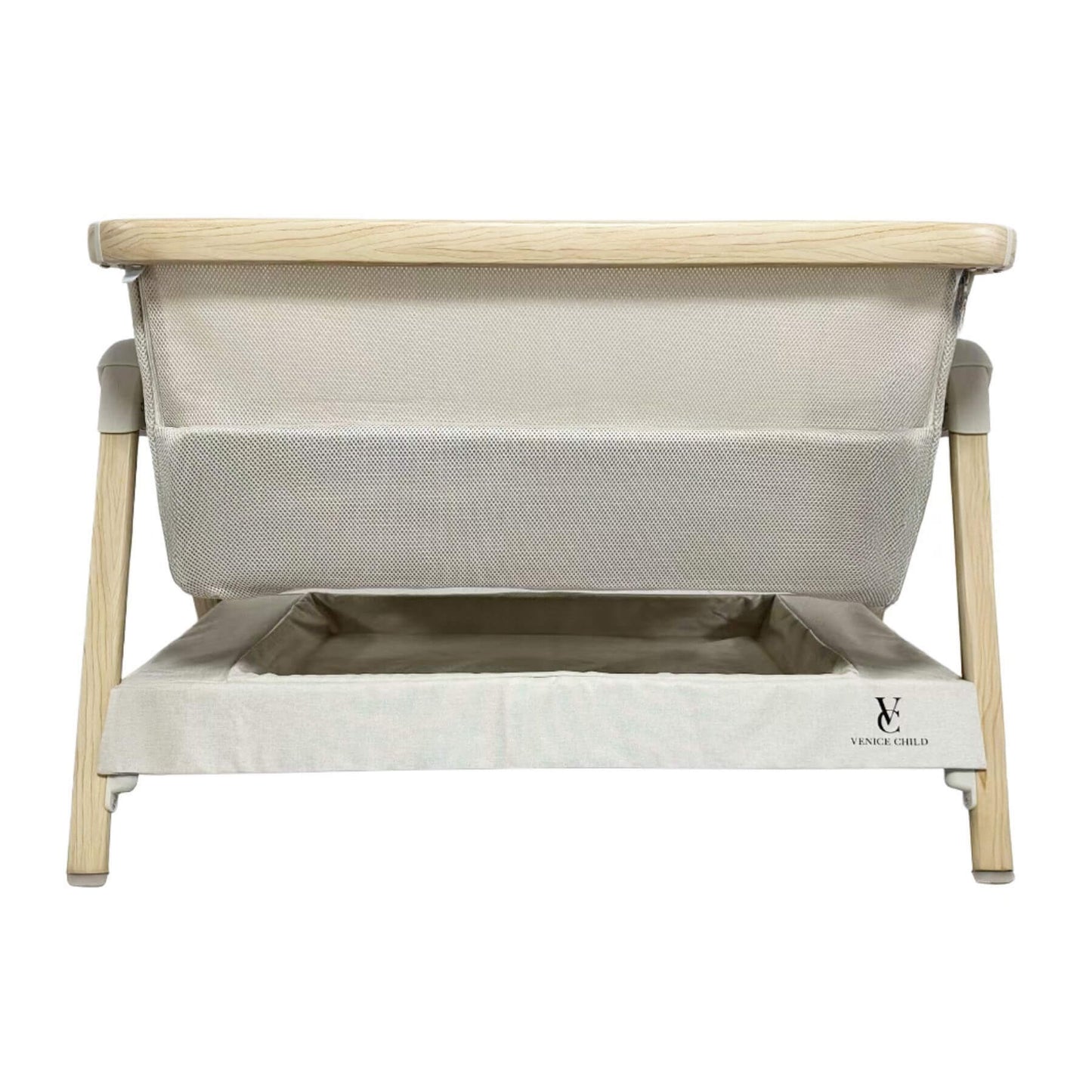 California Dreaming Bedside Bassinet - Taupe & Wood