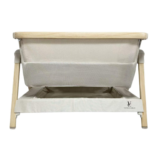 California Dreaming Bedside Bassinet - Taupe & Wood