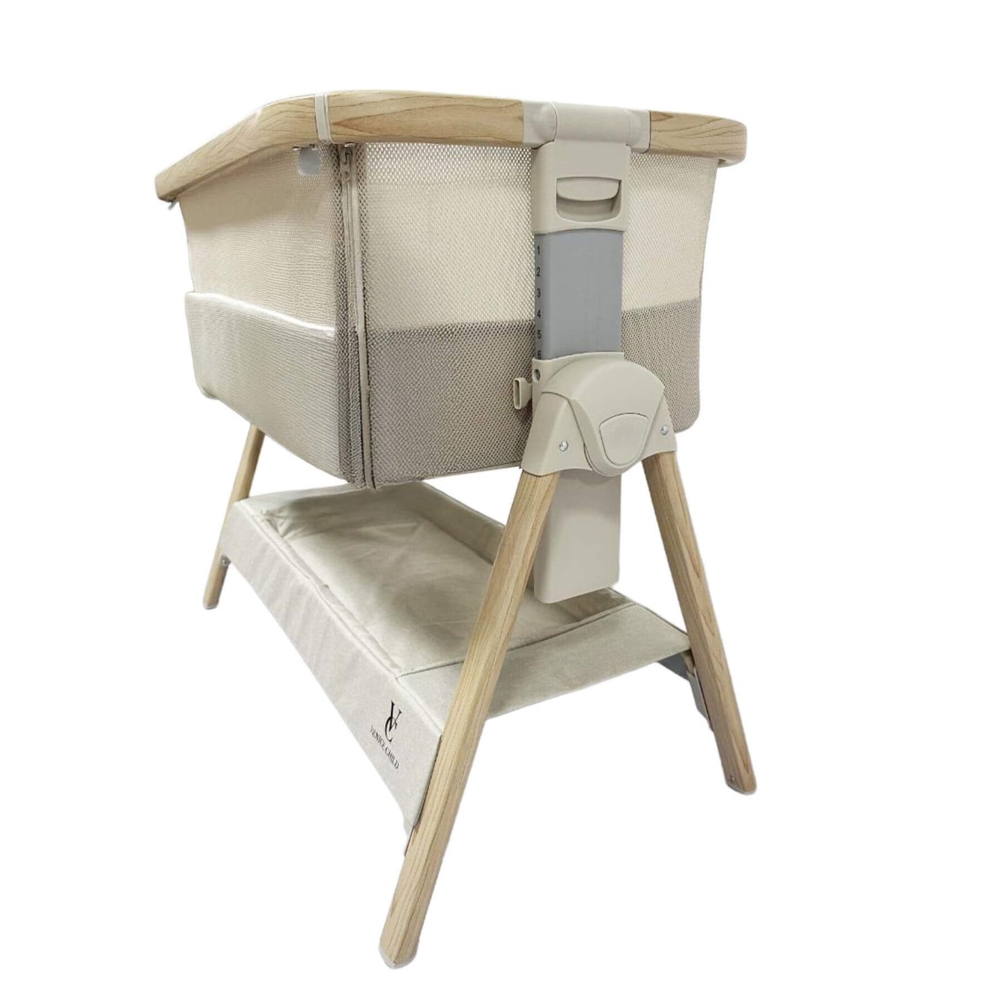 California Dreaming Bedside Bassinet - Taupe & Wood