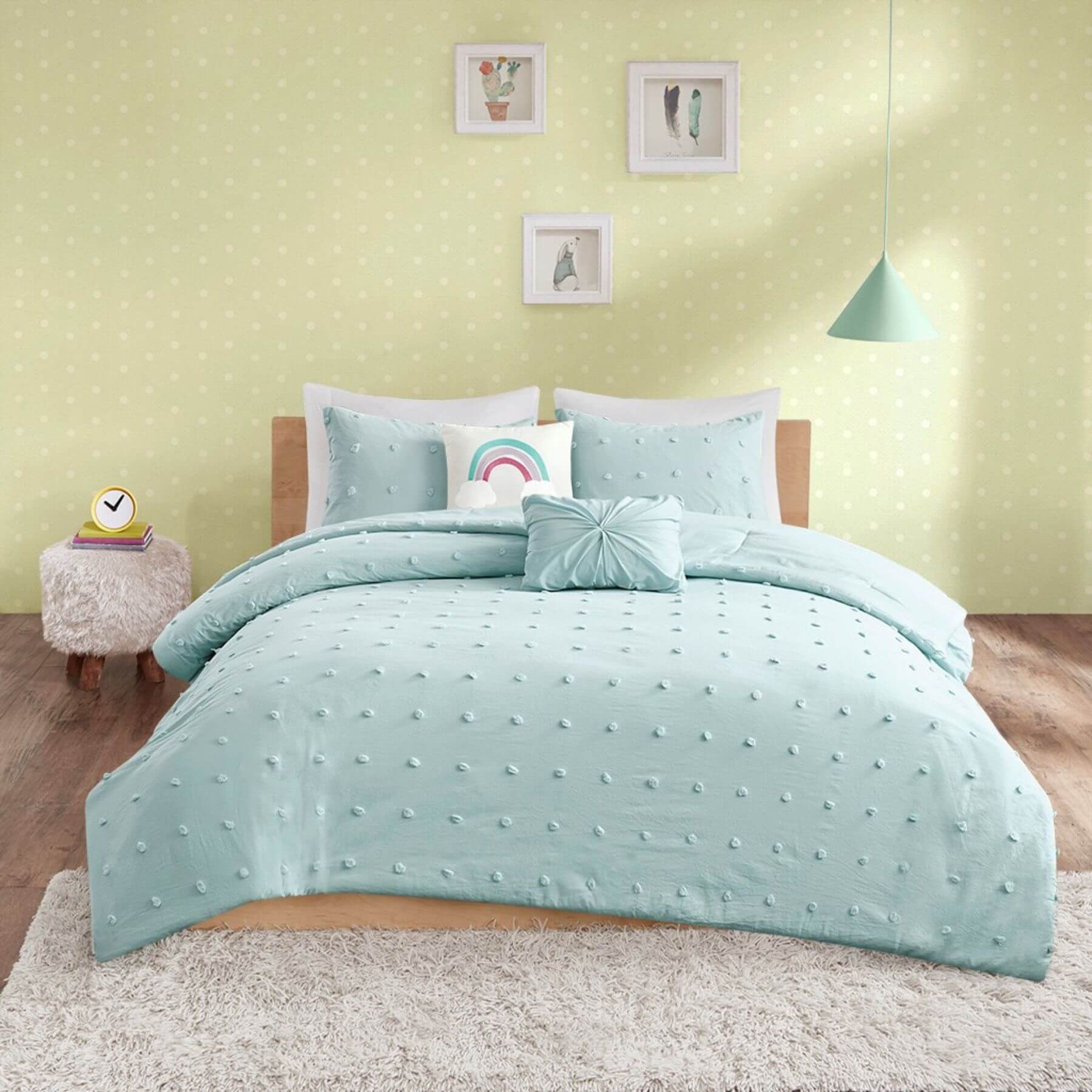 Callie Cotton Jacquard Pom Pom Comforter Set