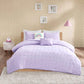 Callie Cotton Jacquard Pom Pom Comforter Set Lavender