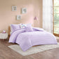 Callie Cotton Jacquard Pom Pom Comforter Set Lavender