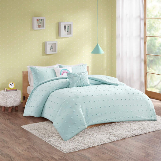 Callie Cotton Jacquard Pom Pom Comforter Set