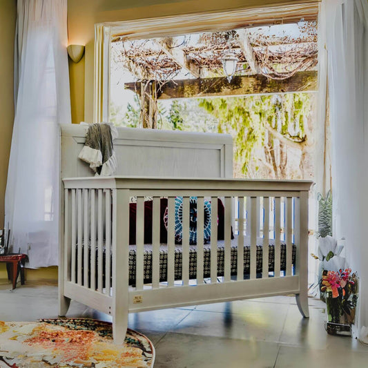 Milk Street Baby Cameo Sleigh 4-in-1 Convertible Crib Steam - Lifestyle