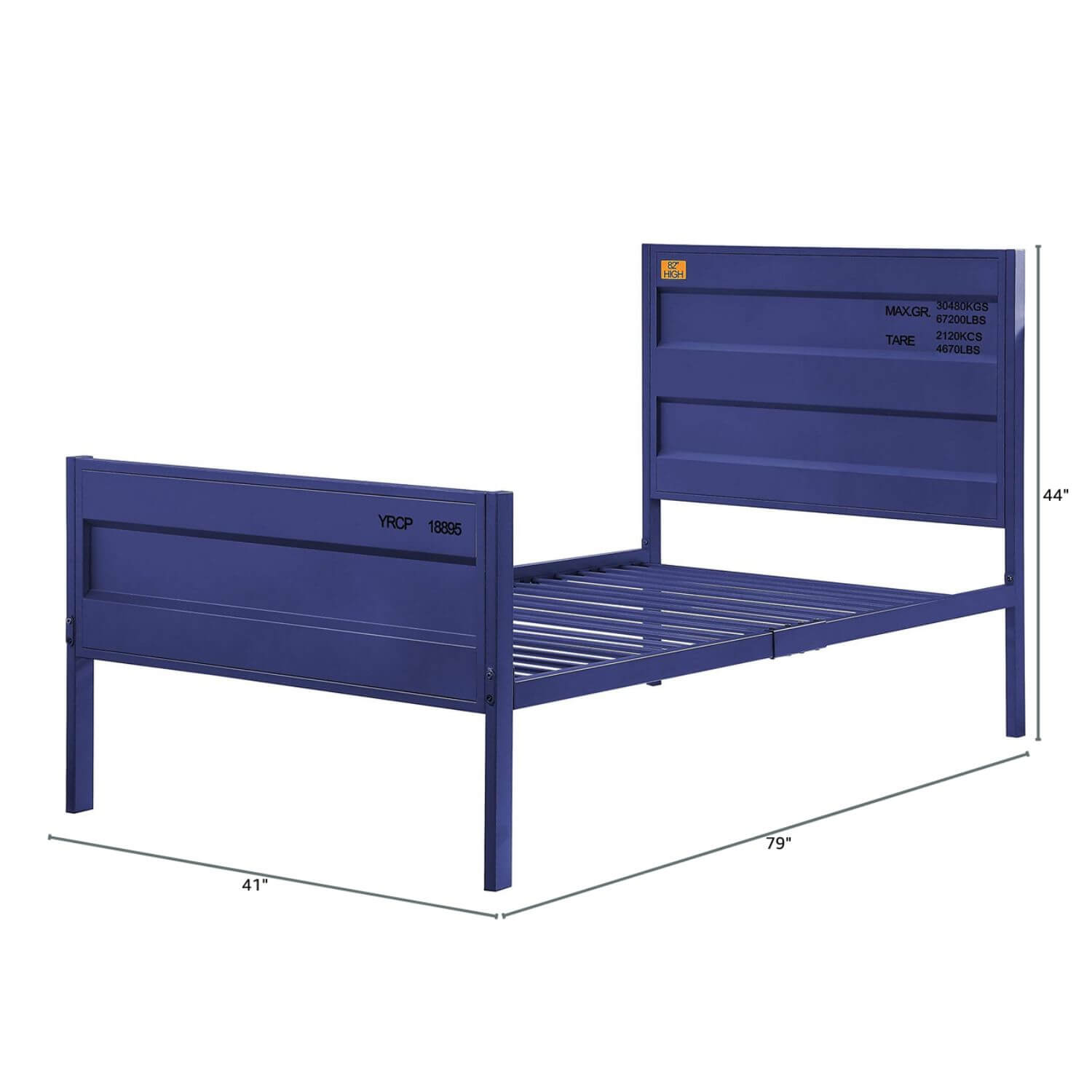 ACME Cargo Twin Metal Panel Bed | Blue