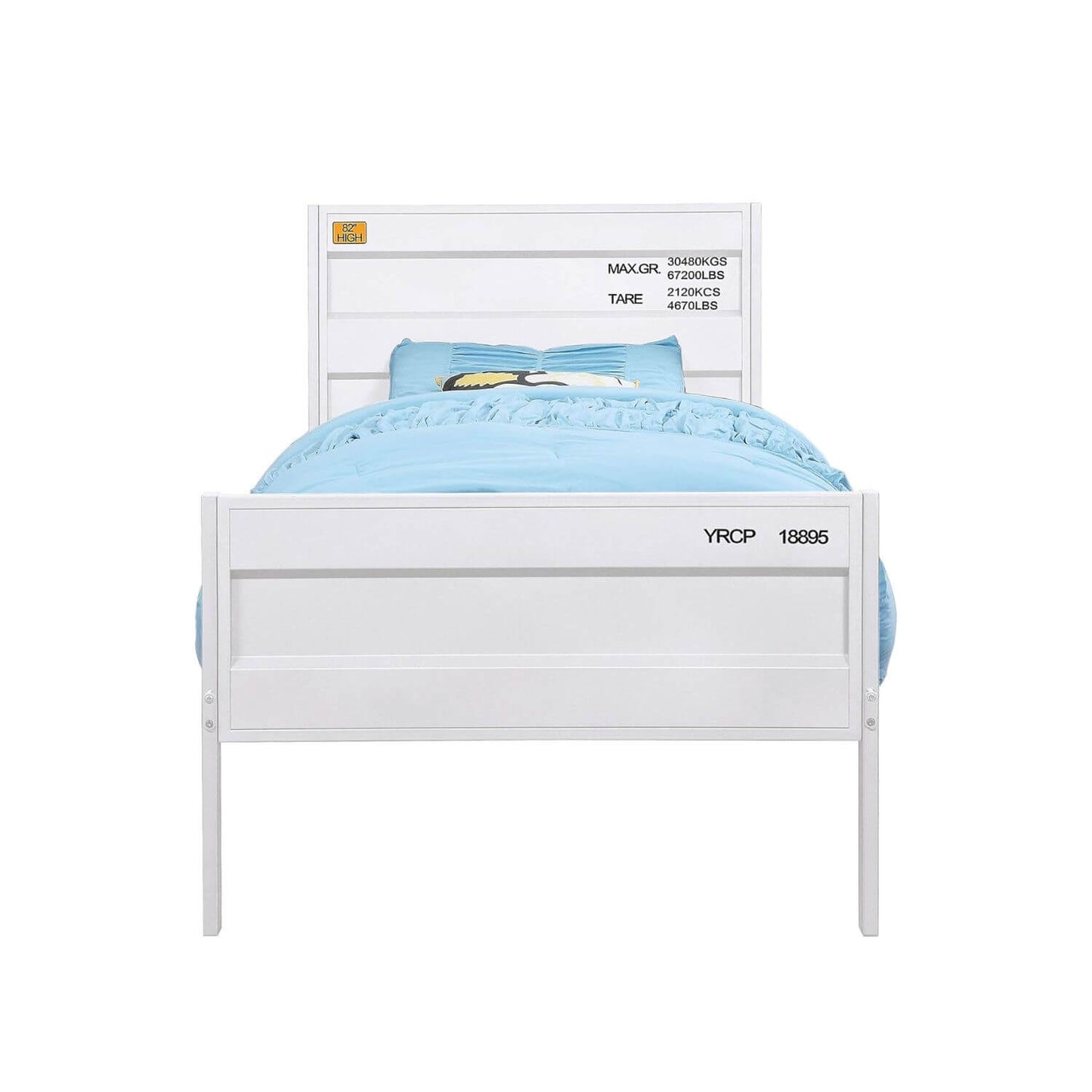 ACME Cargo Twin Metal Panel Bed | White