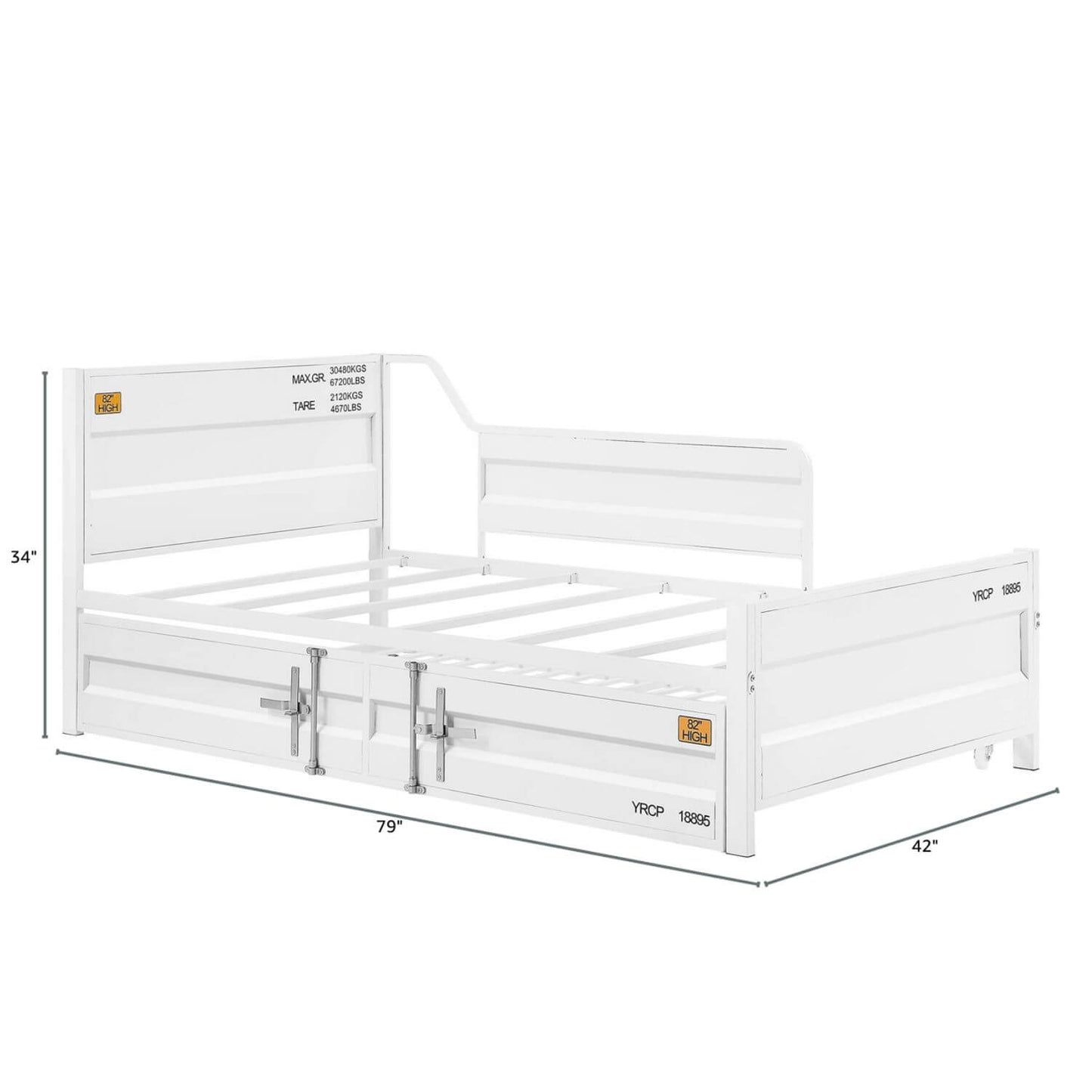 ACME Cargo Metal Frame Twin Daybed & Trundle | White