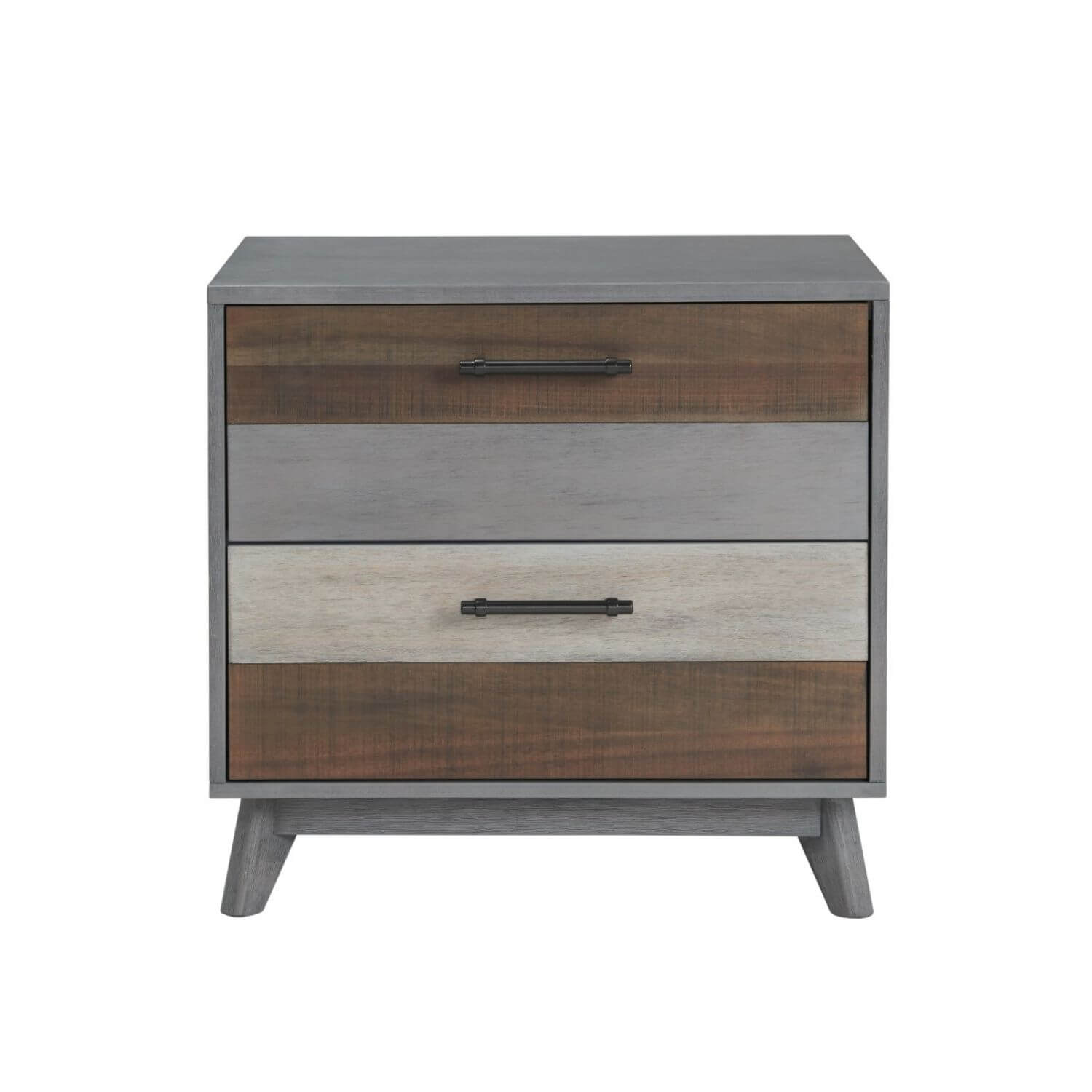 Soho Baby Cascade 2-Drawer Nightstand | Multi Tone Gray - Front View