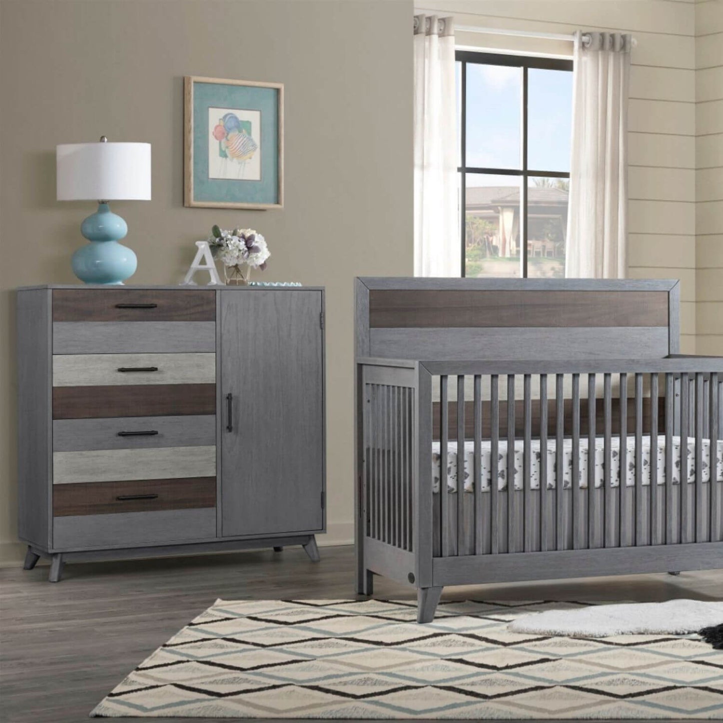 Soho Baby Cascade 4-Drawer Chifferobe | Multi Tone Gray - lifestyle