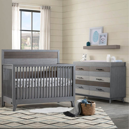 Soho Baby Cascade Changing Topper | Multi Tone Gray - lifestyle