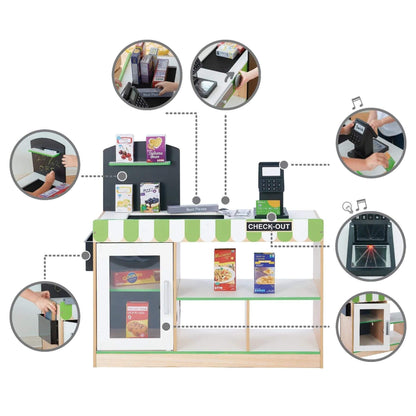 Teamson Kids Cashier Austin Play Market Checkout Counter
