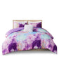 Cassiopeia Watercolor Tie Dye Printed Comforter Set Lavender