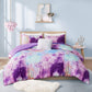 Cassiopeia Watercolor Tie Dye Printed Comforter Set Lavender