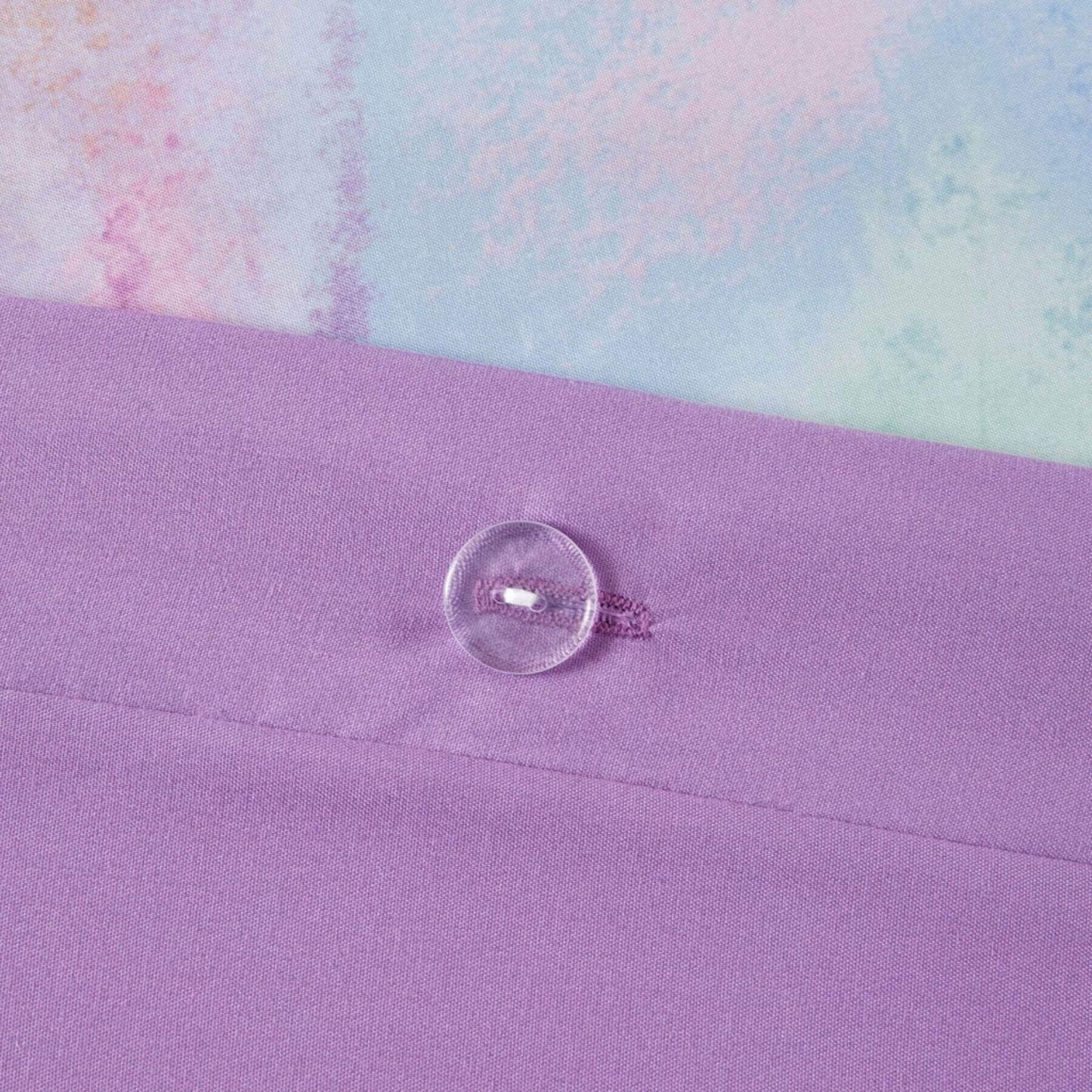 Detail View of Cassiopeia Watercolor Tie Dye Printed Duvet Cover Lavender