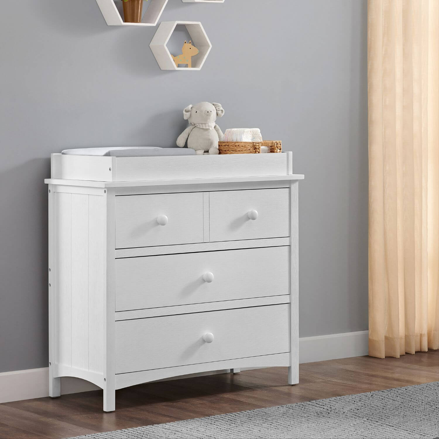 Oxford Baby Castle Hill Changing Topper For 3-Drawer Dresser | Barn White