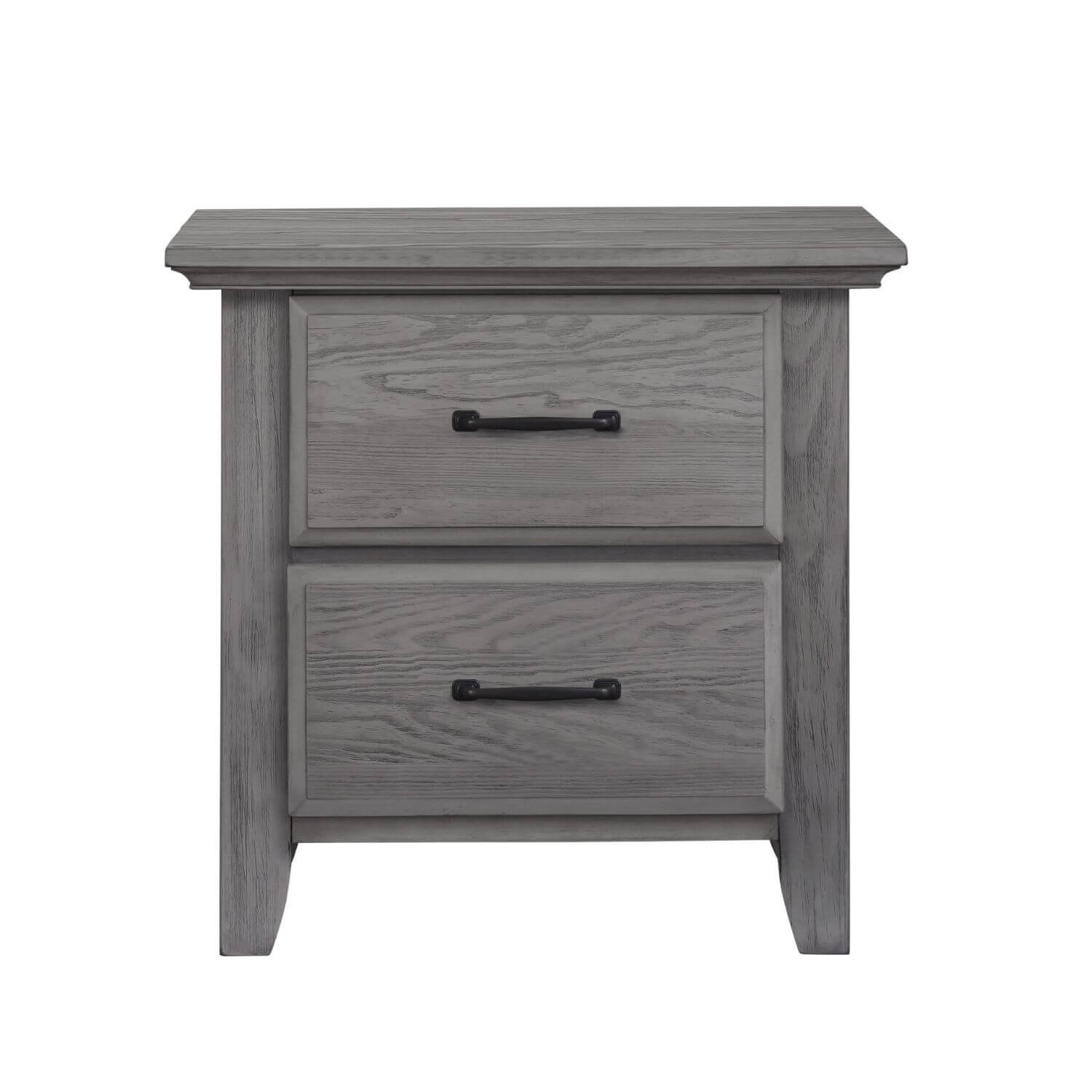 Soho Baby Chandler 2-Drawer Nightstand in Graphite Gray - front view of product