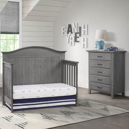 Soho Baby Chandler 4-in-1 Convertible Crib | Graphite Gray - Lifestyle
