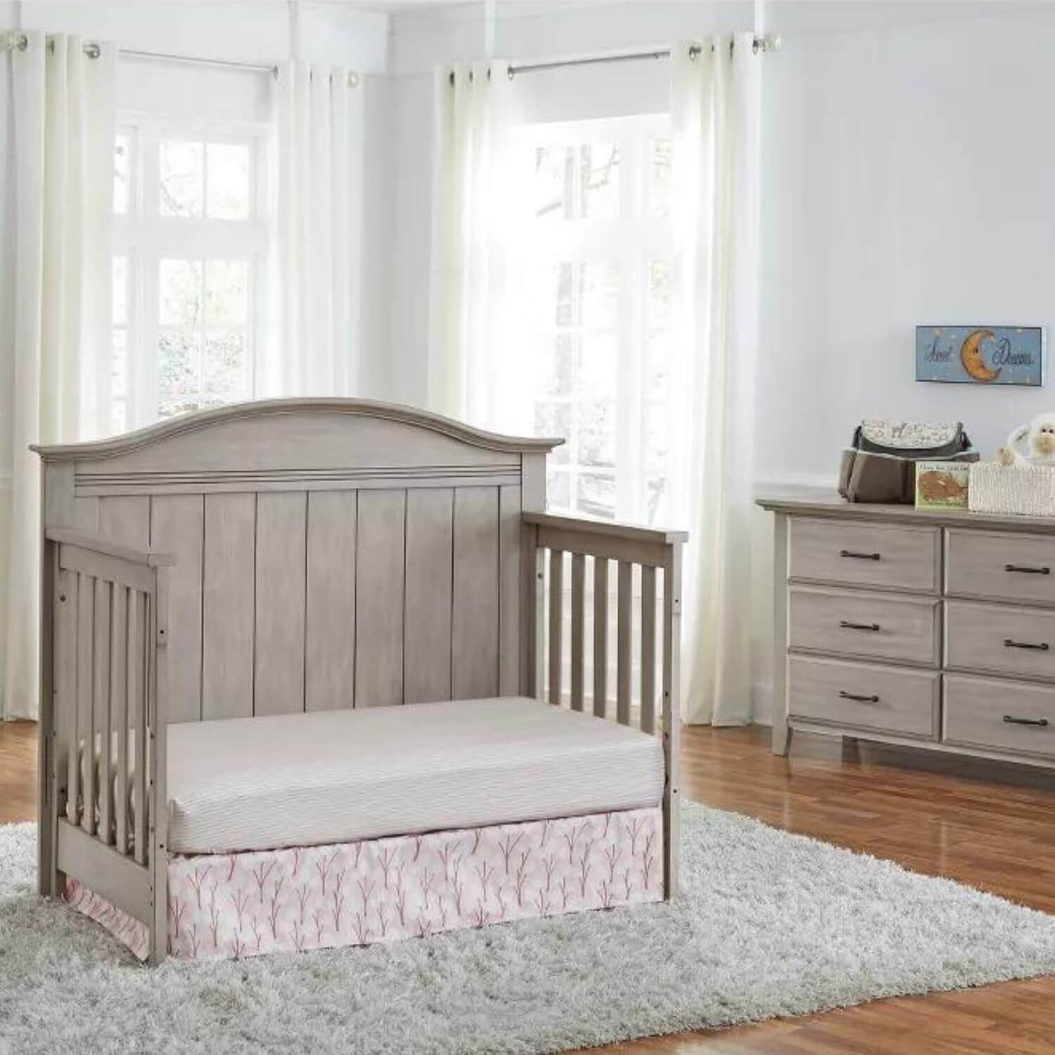 Soho Baby Chandler 4-in-1 Convertible Crib | Stone Wash - Lifestyle