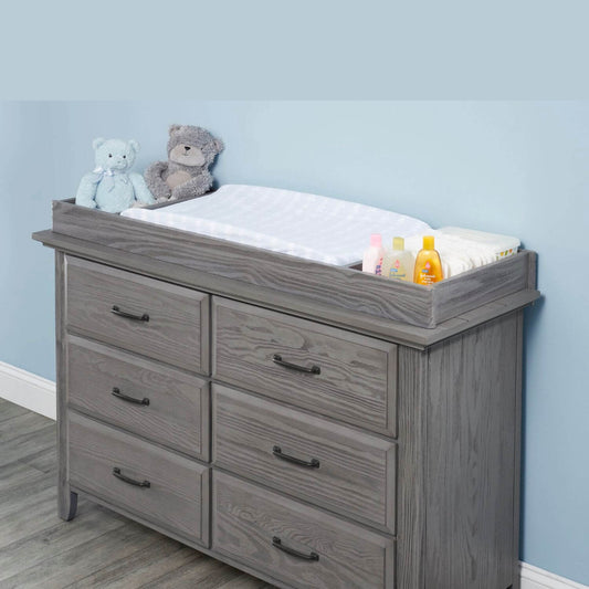 Soho Baby Chandler Changing Topper For 6-Drawer | Graphite Gray - Lifestyle