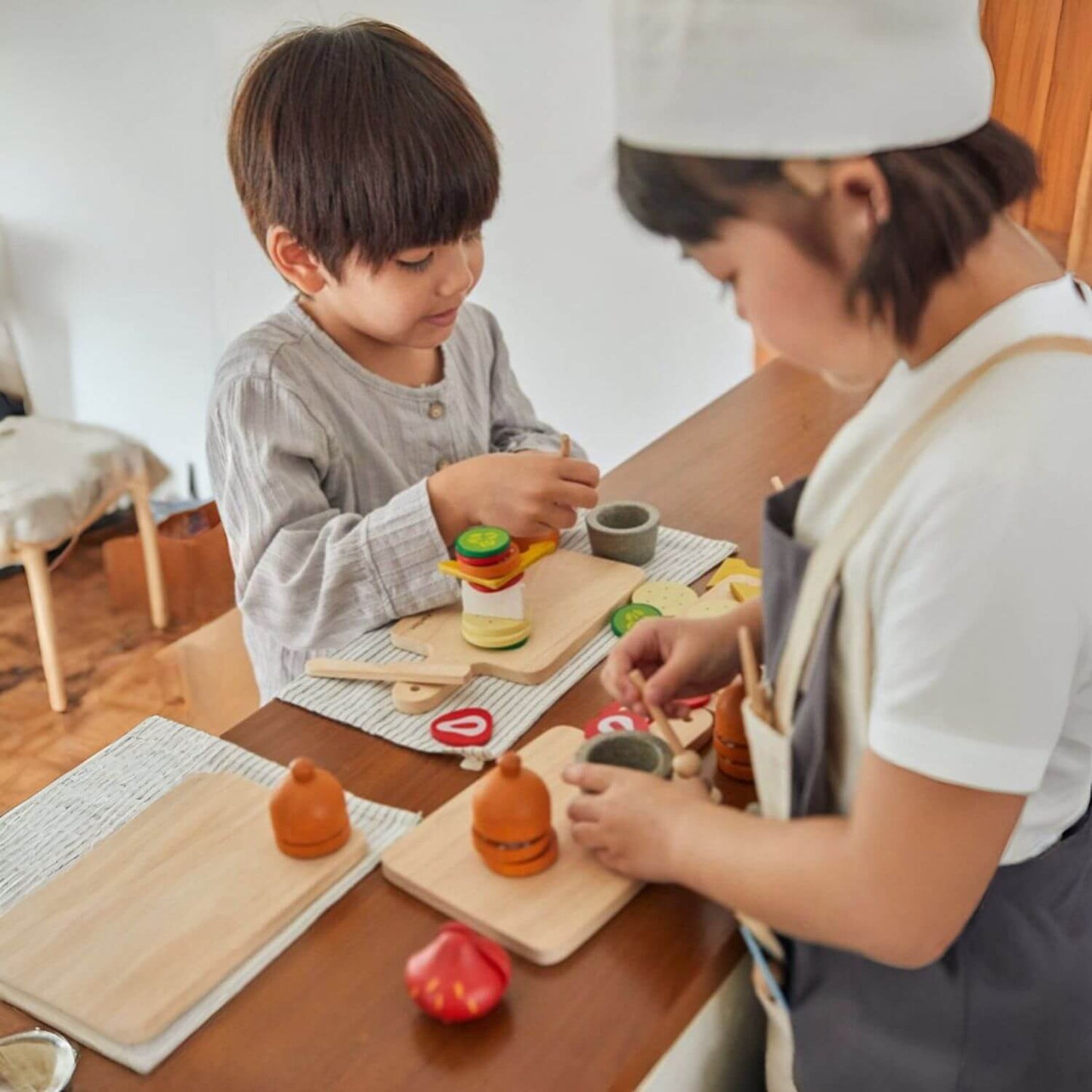 Kids Playing PlanToys Cheese & Charcuterie Board