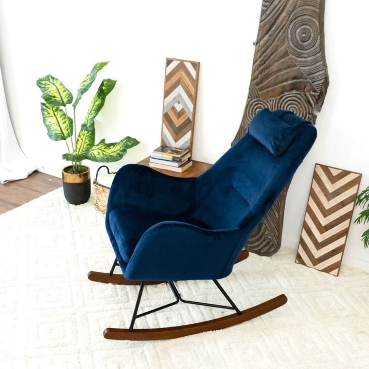 Ashcroft Chelsea Velvet Nursery Rocking Chair