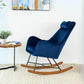 Ashcroft Chelsea Blue Velvet Fabric Nursery Rocking Chair - Lifestyle