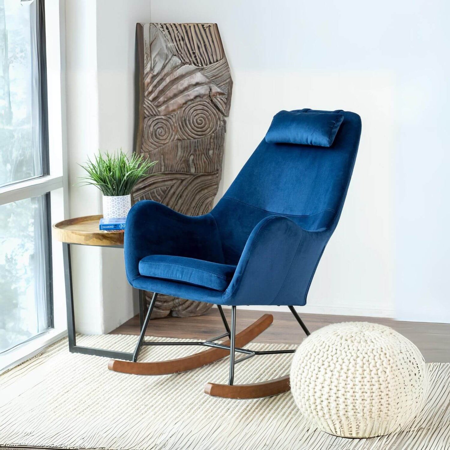 Ashcroft Chelsea Velvet Nursery Rocking Chair