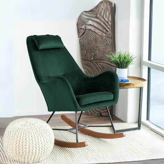 Ashcroft Chelsea Green Velvet Nursery Rocking Chair