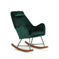 Ashcroft Chelsea Green Velvet Fabric Nursery Rocking Chair