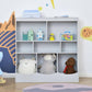 HomCom Children Display Bookshelf with Toy Storage Organizer Grey