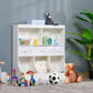 HOMCOM Children Display Bookshelf with Toy Storage Organizer White