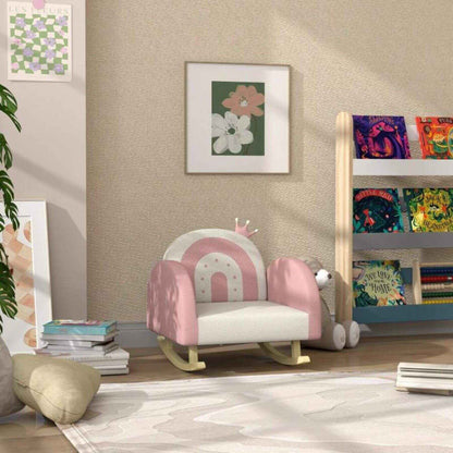 Qaba Children's Armchair Rocker for Bedroom, Playroom, Pink