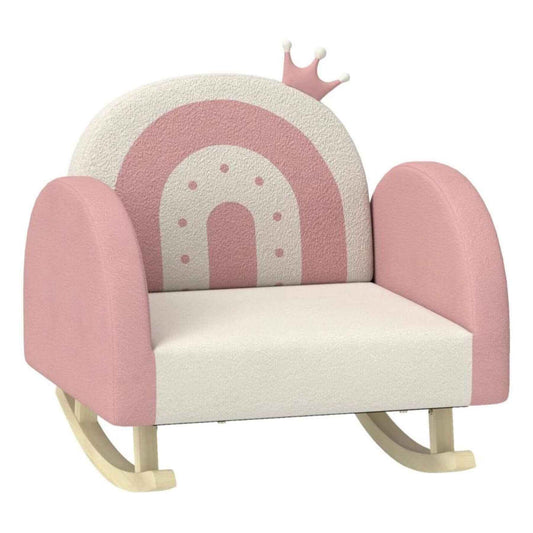 Qaba Children's Armchair Rocker for Bedroom, Playroom, Pink