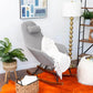 Ashcroft Chloe Original Gray Linen Nursery Rocking Chair - Lifestyle