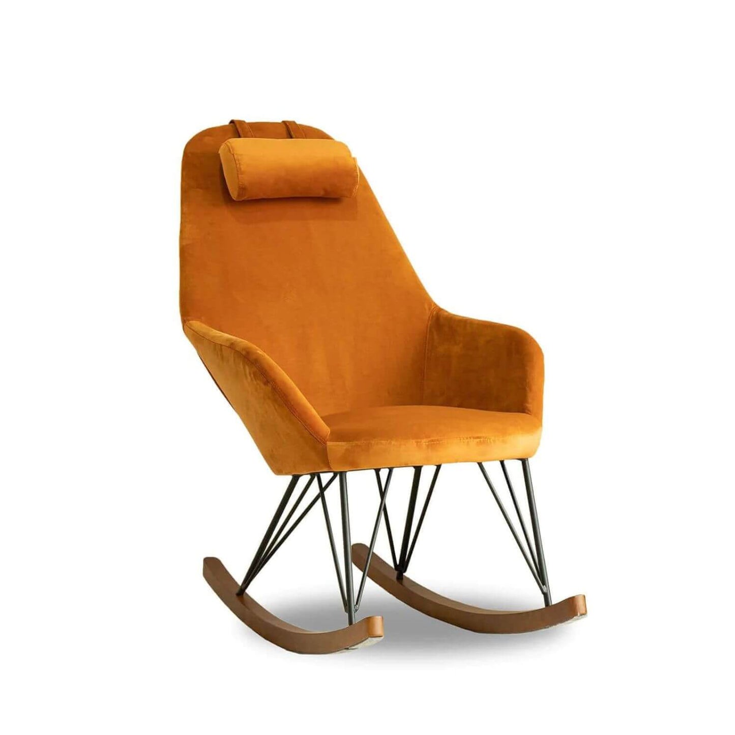 Ashcroft Chloe Orange Velvet Nursery Rocking Chair