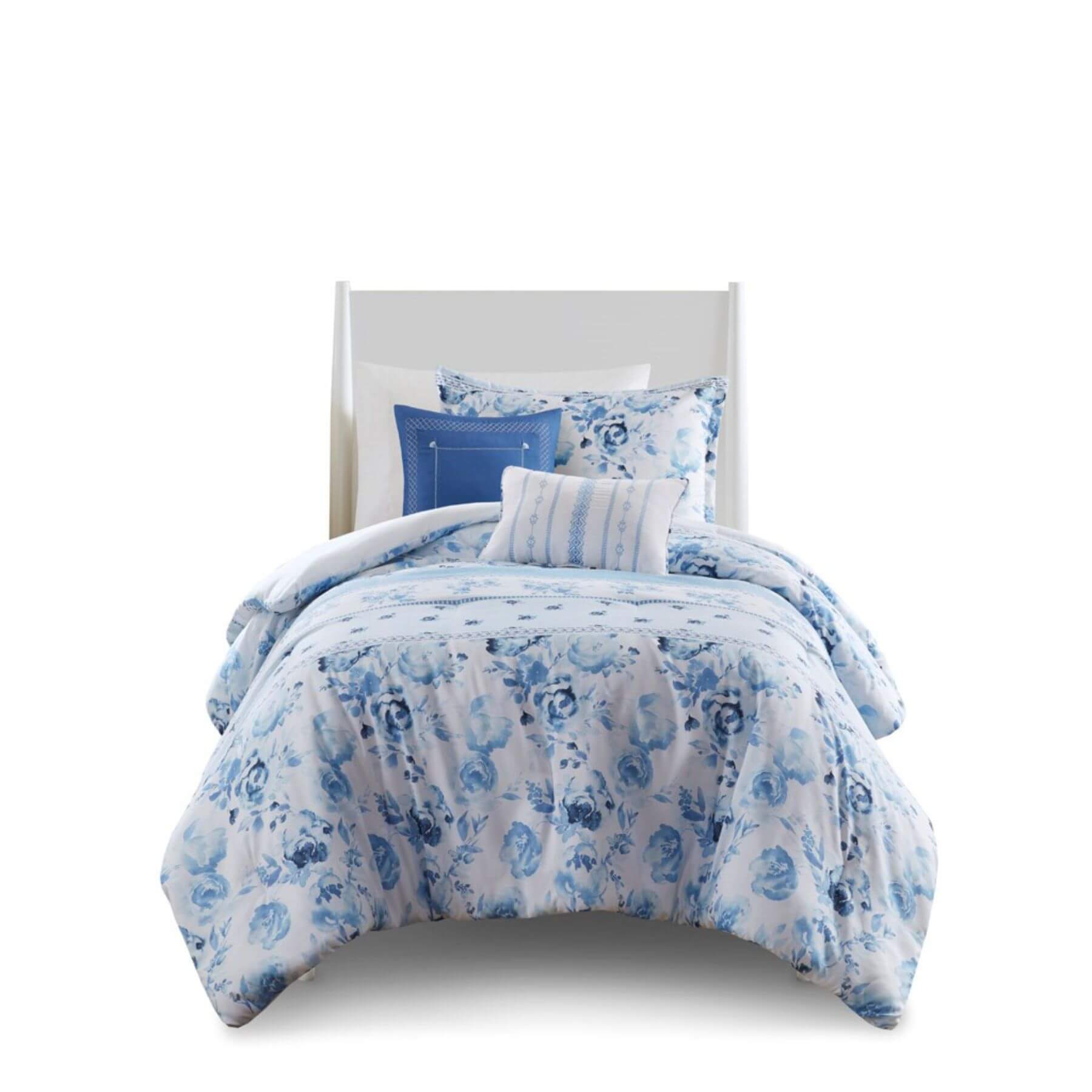 Christa Floral Striped Comforter Set Twin