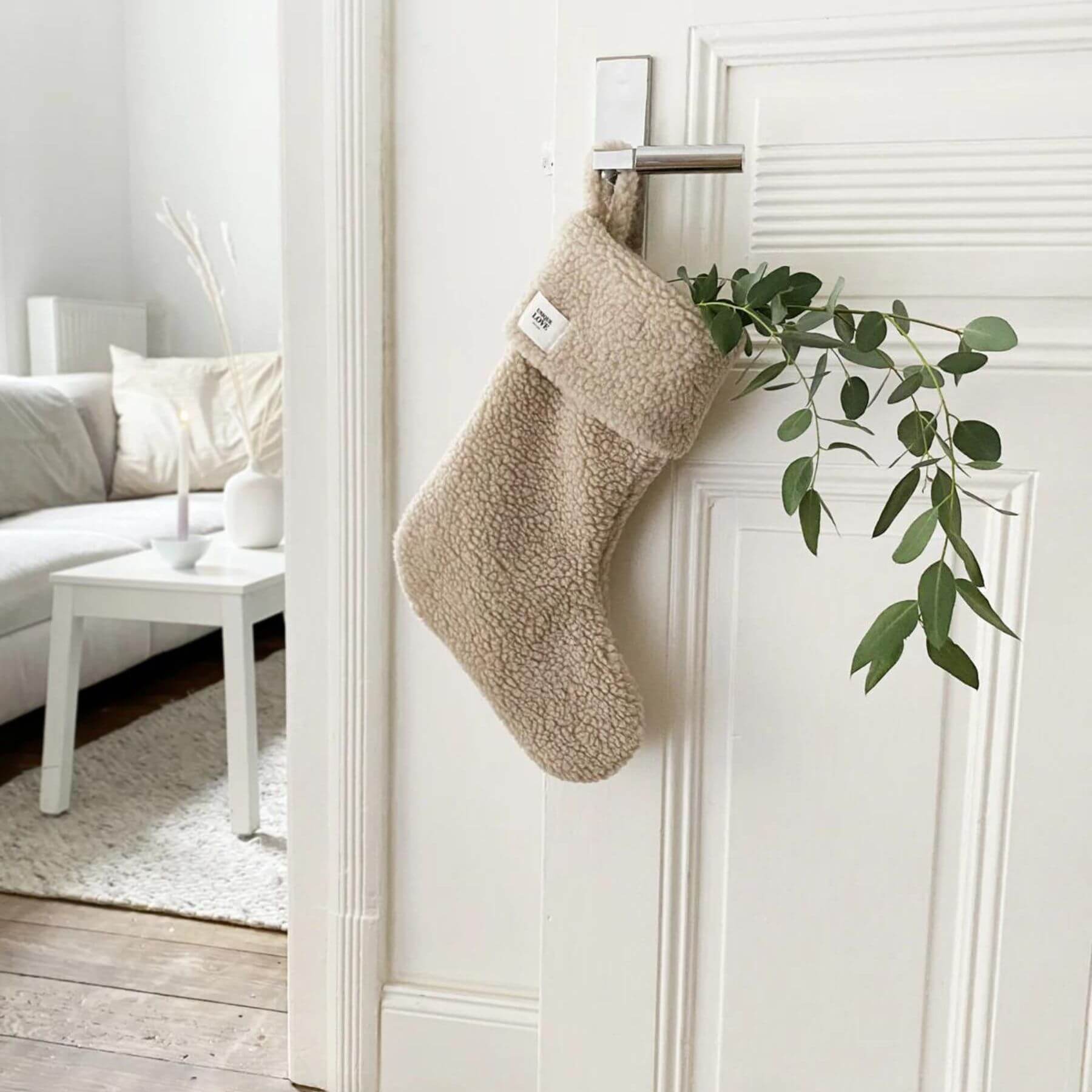 Unique Love Design Christmas Stocking Toddy Warm Sand Hanging on Door